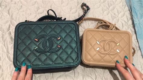 chanel vanity case small vs medium|Chanel vintage vanity case bag.